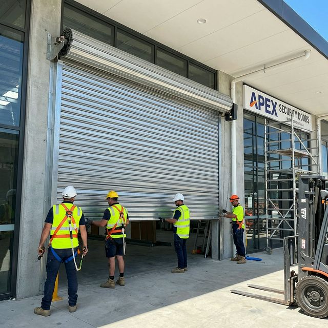 Porta de enrolar automática de aço galvanizado para galpão industrial em Ribeirão Preto