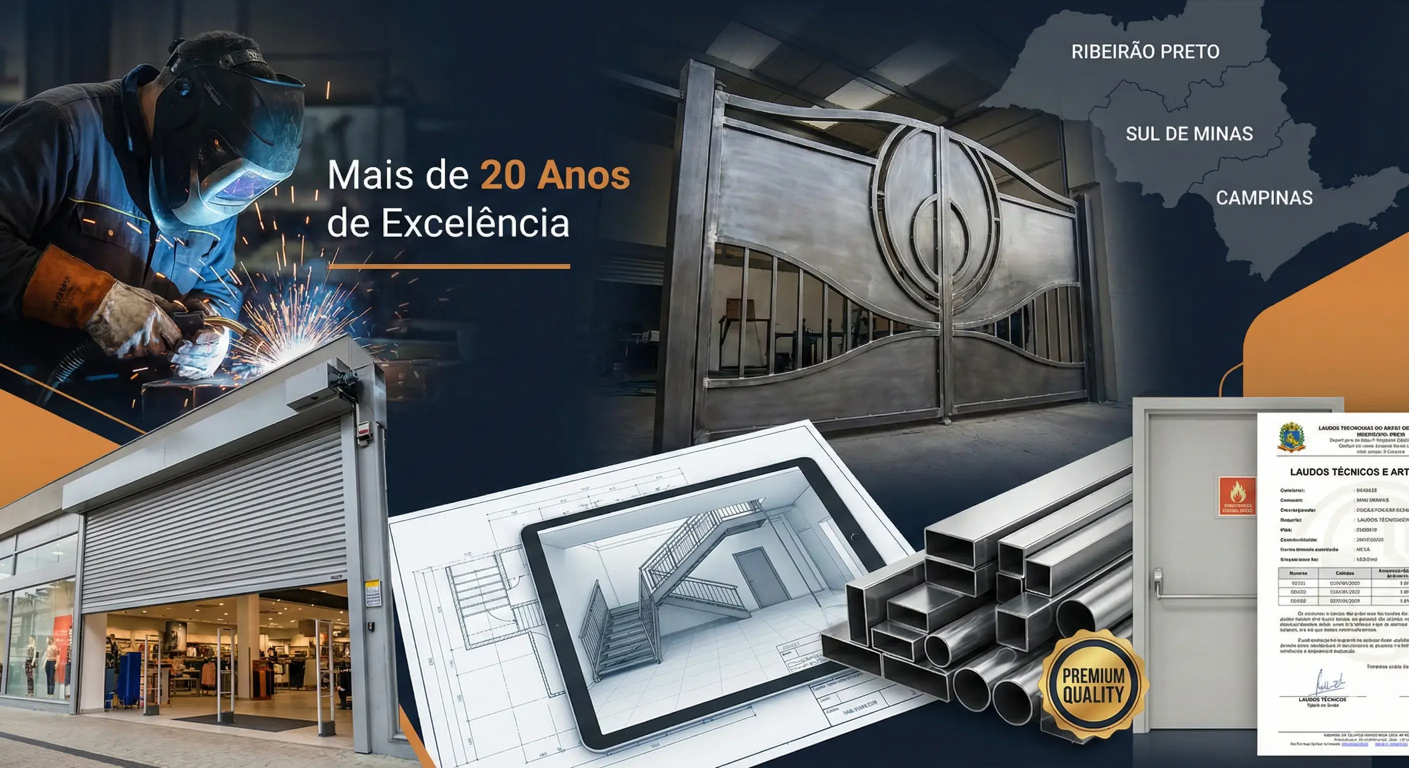 Equipe técnica da Serralheria Oliveira Juns com mais de 20 anos de experiência em serralheria industrial