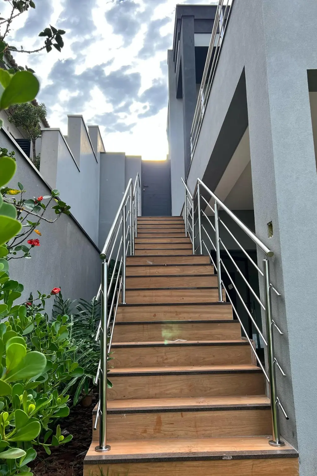 Guarda Corpo Aco Inox Tubular Escada Externa Franca Sp